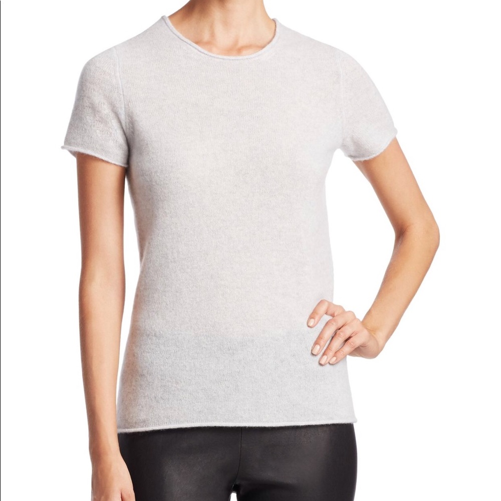 CASHMERE CREW NECK POCKET T SAKS FIFTH AVE